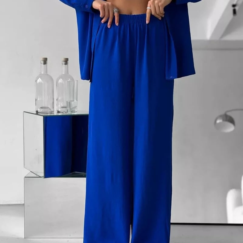 Elegant Feminine Set Consisting Of Shirt And Trousers