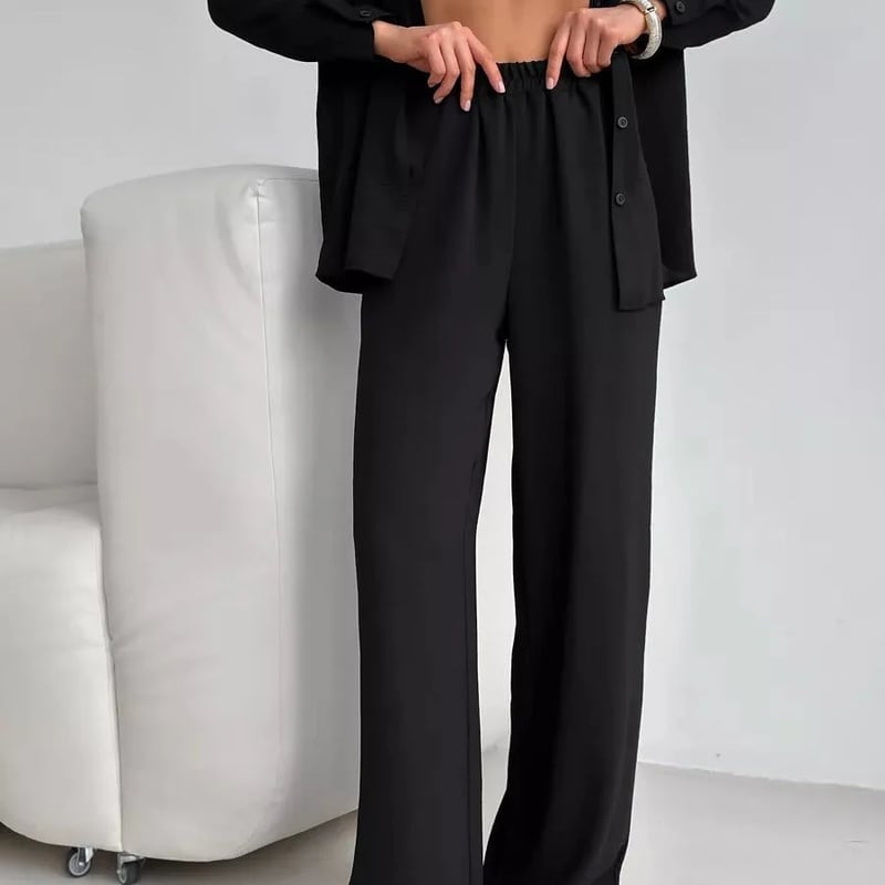 Elegant Feminine Set Consisting Of Shirt And Trousers