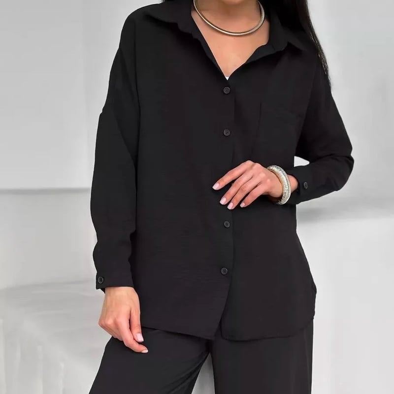 Elegant Feminine Set Consisting Of Shirt And Trousers