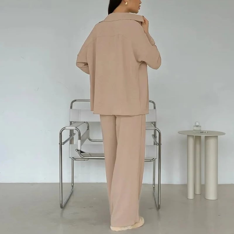 Elegant Feminine Set Consisting Of Shirt And Trousers