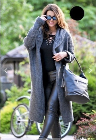 Long Hooded Wool Cardigan - Luxurious European Style