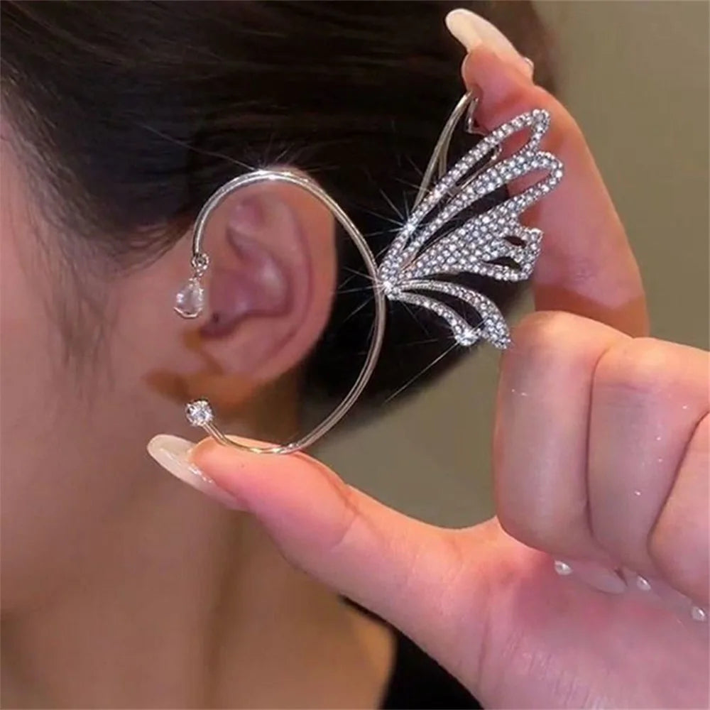 Diamond And Zirconia Earrings Without Holes