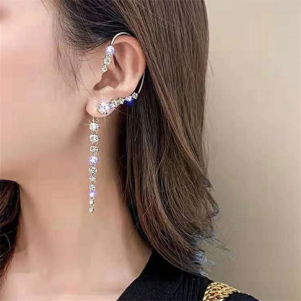 Diamond And Zirconia Earrings Without Holes