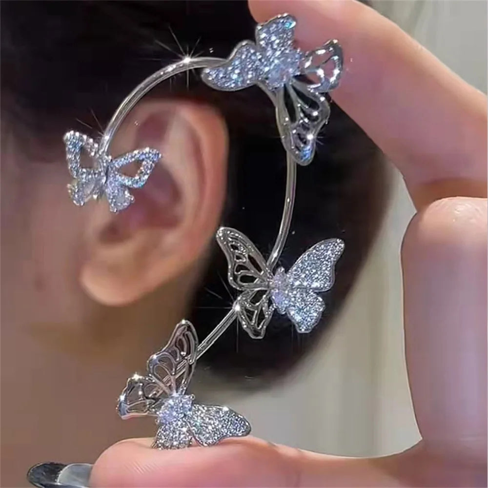 Diamond And Zirconia Earrings Without Holes