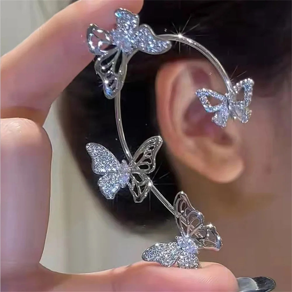 Diamond And Zirconia Earrings Without Holes