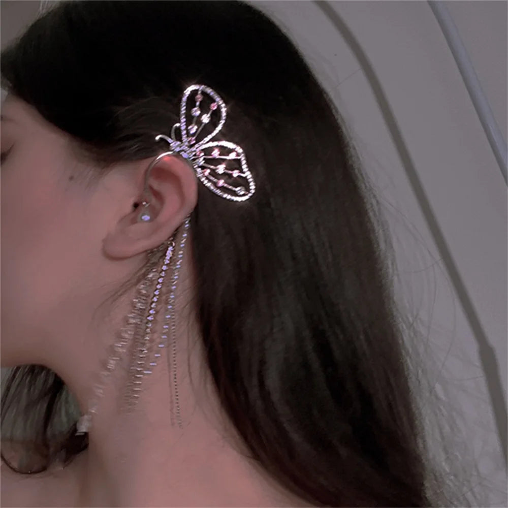 Diamond And Zirconia Earrings Without Holes