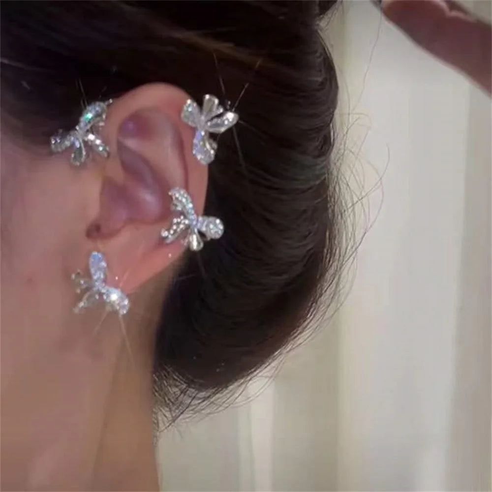 Diamond And Zirconia Earrings Without Holes