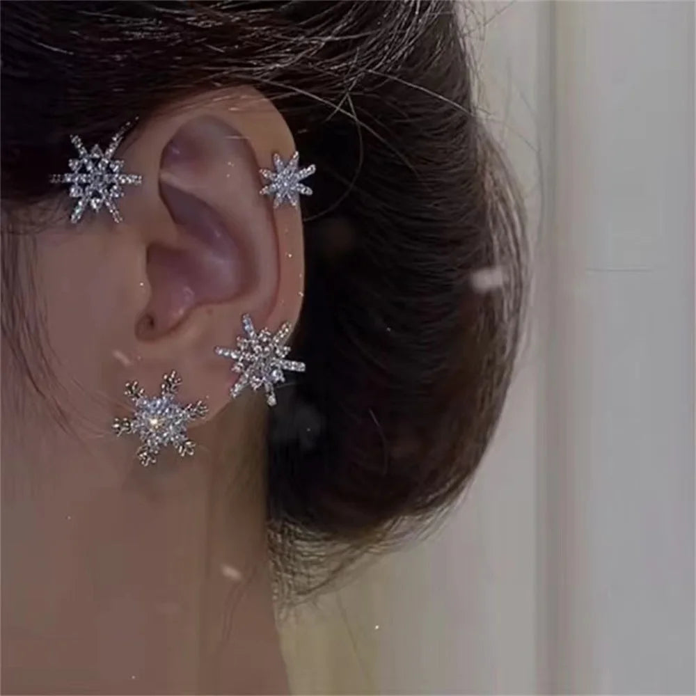Diamond And Zirconia Earrings Without Holes