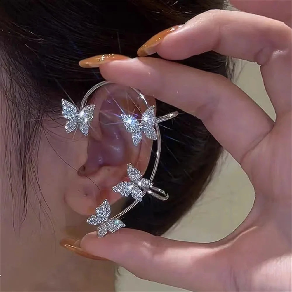 Diamond And Zirconia Earrings Without Holes