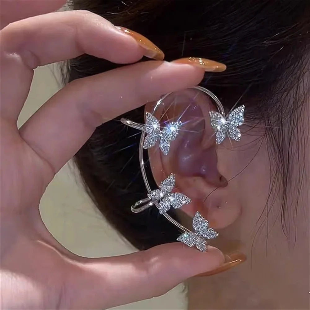 Diamond And Zirconia Earrings Without Holes